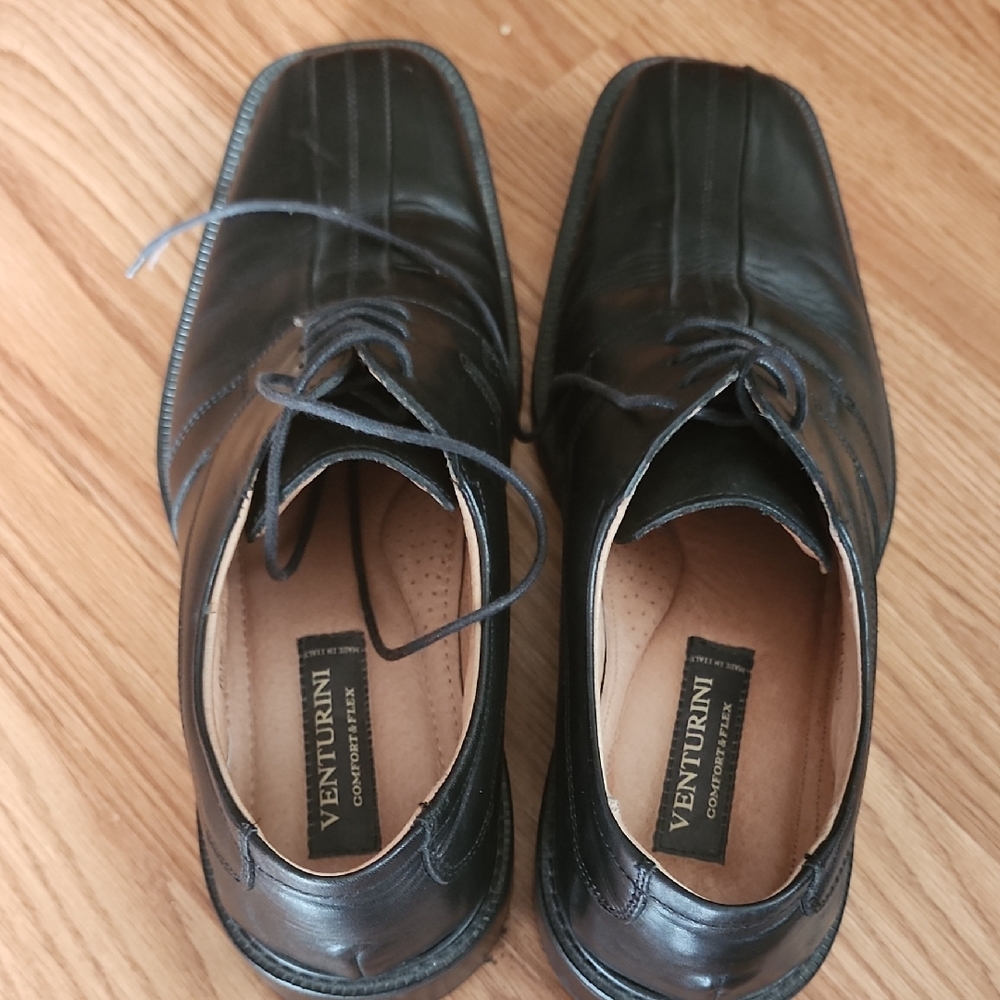 Classic Black Leather Oxfords